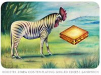 rooster zebra contemplates grilled cheese.jpg